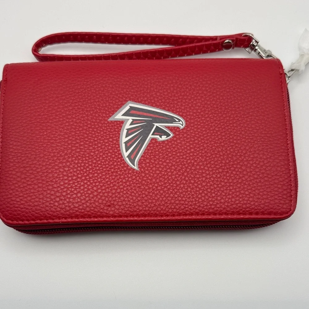 Atlanta Falcons Red Zip Around Wristlet Wallet NFL
